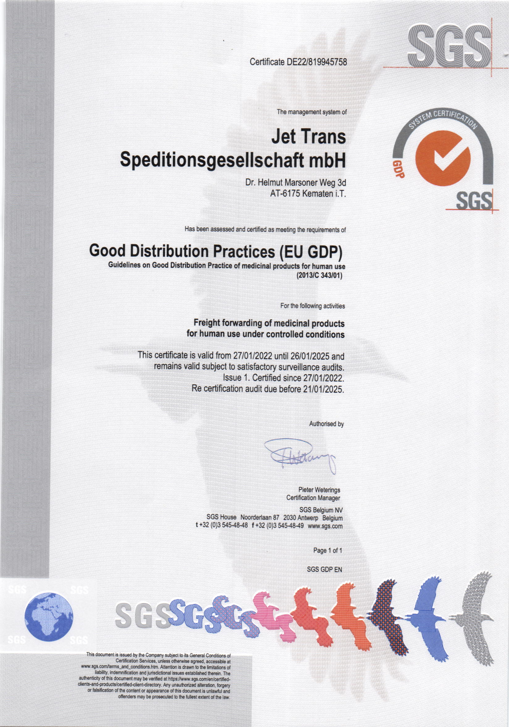 GDP Certificate